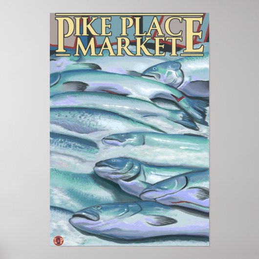 SeattleFish op ijskap op de markt van Pike Poster (Voorkant)
