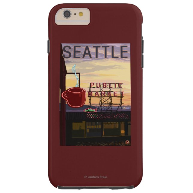 SeattlePike Place Market Sign and Water Uitzicht Case-Mate iPhone Case (Achterkant)