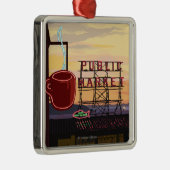 SeattlePike Place Market Sign and Water Uitzicht Metalen Ornament (Rechts)