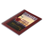 SeattlePike Place Market Sign and Water Uitzicht Notitieboek (Linkerzijde)