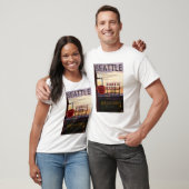 SeattlePike Place Market Sign and Water Uitzicht T-shirt (Unisex)