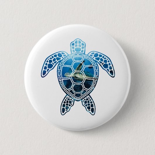 seaturtle-2 ronde button 5,7 cm (Voorkant)
