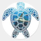 seaturtle-2 ronde sticker (Voorkant)