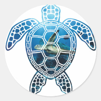 seaturtle-2 ronde sticker