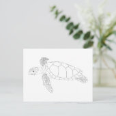 Seaturtle Adult Coloring Briefkaart (Staand voorkant)
