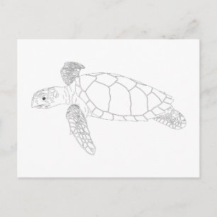 Seaturtle Adult Coloring Briefkaart