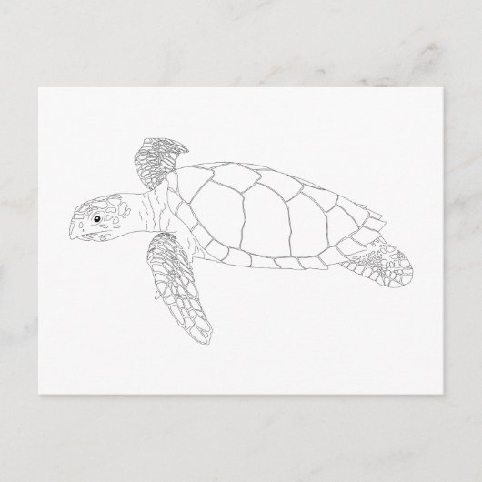 Seaturtle Adult Coloring Briefkaart (Voorkant)