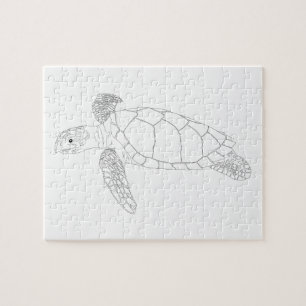 Seaturtle Adult Coloring Puzzle Legpuzzel