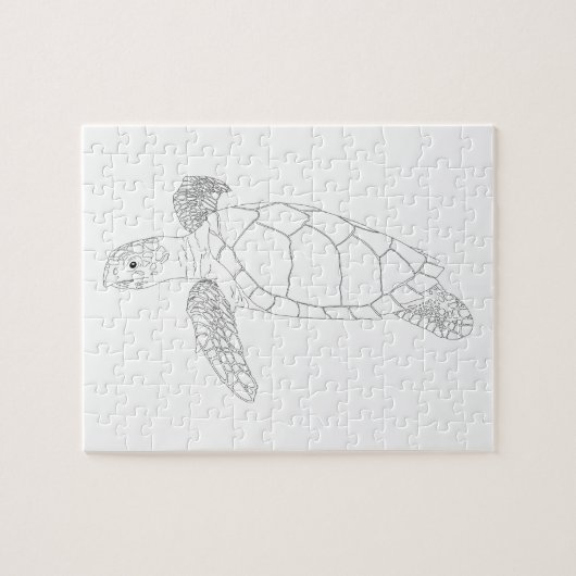 Seaturtle Adult Coloring Puzzle Legpuzzel (Horizontaal)