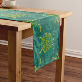 Seaturtle Aquamarine Table Runner Korte Tafelloper