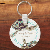 Seaturtle Love Personalised Wedding Favor Sleutelhanger (Voorkant)