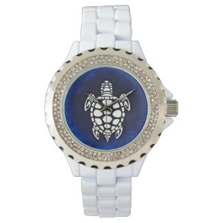 SEATURTLE. SCHILDPAD. ZWART-WIT DECORATIEF. HORLOGE