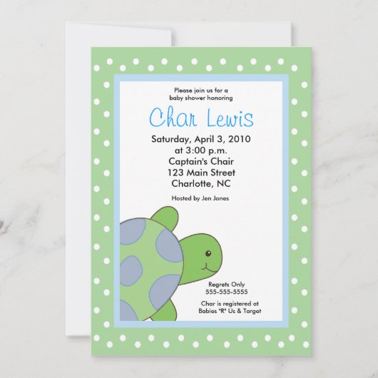 Seaturtle Turtles Baby shower 5 x 7 Uitnodiging (Voorkant)