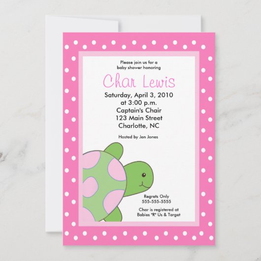 Seaturtle Turtles Baby shower 5 x 7 Uitnodiging (Voorkant)