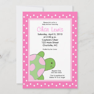 Seaturtle Turtles Baby shower 5 x 7 Uitnodiging