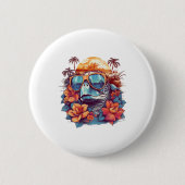 Seaturtle with sunglasses at the beach Copy Ronde Button 5,7 Cm (Voorkant)