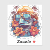 Seaturtle with sunglasses at the beach Copy Sticker (Vel)