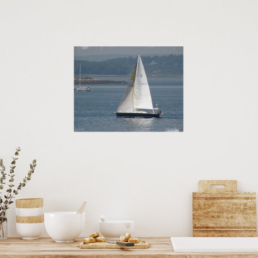 Seaward Sailboat Poster Print (Keuken)