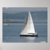 Seaward Sailboat Poster Print (Voorkant)