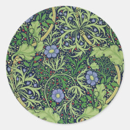 Seaweed art nouveau design by William Morris Ronde Sticker