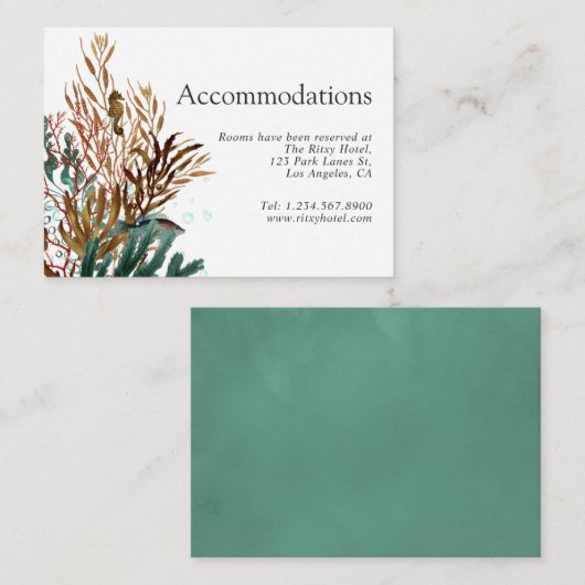 Seaweed Beach Thleding Wedding Accommodations Informatiekaartje (Voorkant / Achterkant)