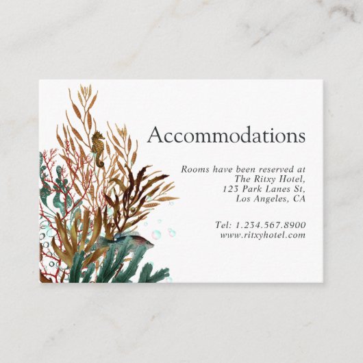 Seaweed Beach Thleding Wedding Accommodations Informatiekaartje (Voorkant)