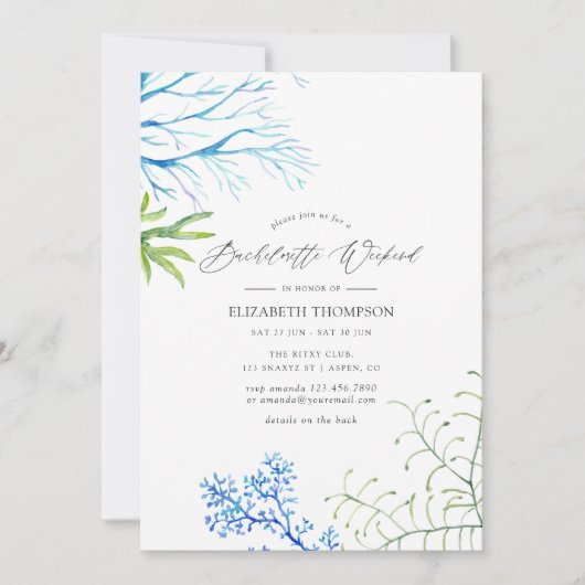 Seaweed Beach Thmed Bachelorette Weekend Kaart (Voorkant)