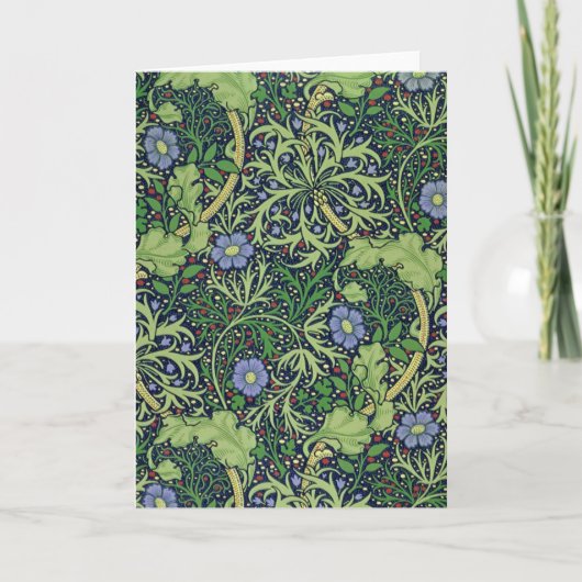 Seaweed cobalt thyme - William Morris Kaart (Voorkant)
