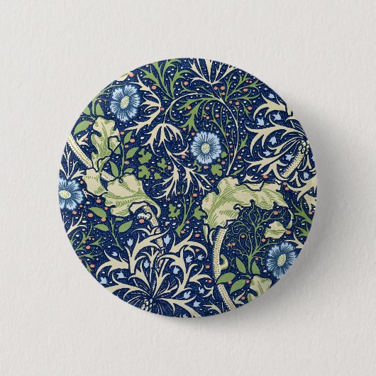 Seaweed (door William Morris) Ronde Button 5,7 Cm (Voorkant)