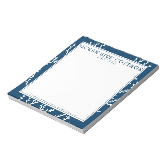 Seaweed, elegante indigose stijl van het Nautical Notitieblok (Linkerzijde)