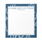 Seaweed, elegante indigose stijl van het Nautical  Notitieblok (Voorkant)