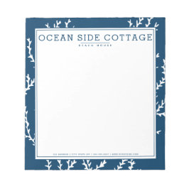 Seaweed, elegante indigose stijl van het Nautical  Notitieblok