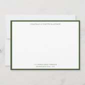 Seaweed Green Classic Border Flat Note Card Notitiekaartje (Voorkant)