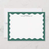 Seaweed Green Wavy Frame Note Card Kaart (Voorkant)