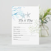 Seaweed Nautical Shower Game Advice Kaart (Staand voorkant)