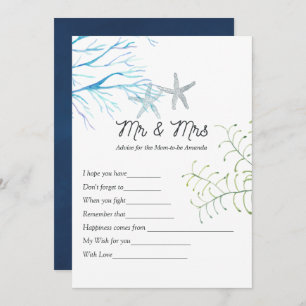 Seaweed Nautical Shower Game Advice Kaart