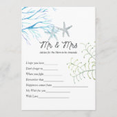 Seaweed Nautical Shower Game Advice Kaart (Voorkant)