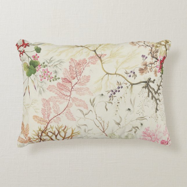 Seaweed-ontwerp voor zijde (m/v op papier) accent kussen (Voorkant)