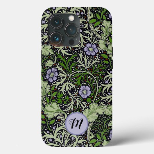 Seaweed Pattern Monogram William Morris Case-Mate iPhone Case (Achterkant)