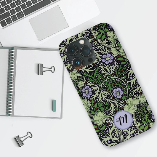 Seaweed Pattern Monogram William Morris Case-Mate iPhone Case