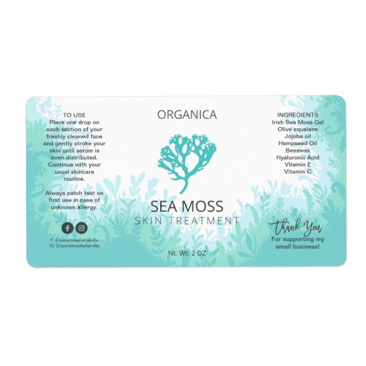 Seaweed Zee Moss Gel Labels (Voorkant)