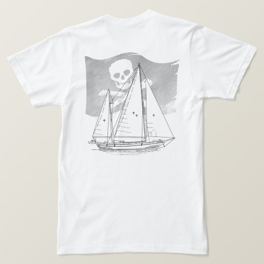SeaWolf met gedupeerde piratenvlag T-shirt (Design achterkant)