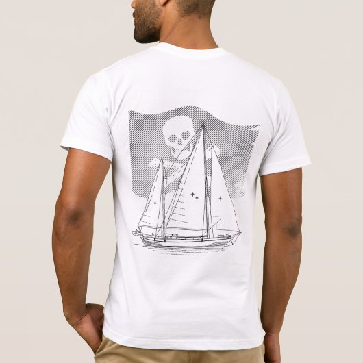 SeaWolf met gedupeerde piratenvlag T-shirt (Achterkant)
