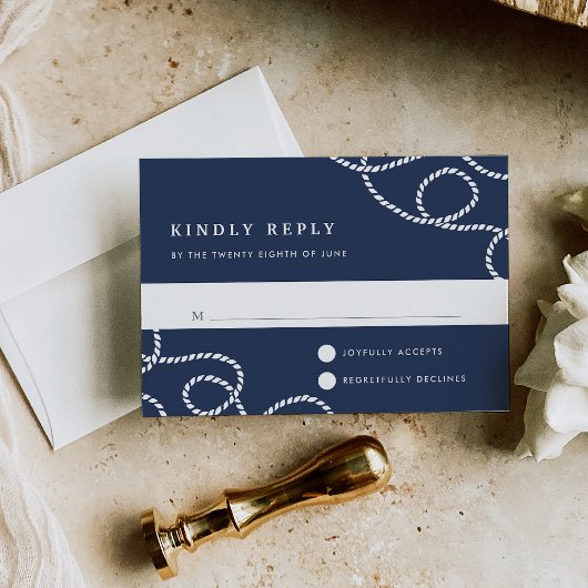 Seaworthy RSVP-kaart | marine RSVP Kaartje