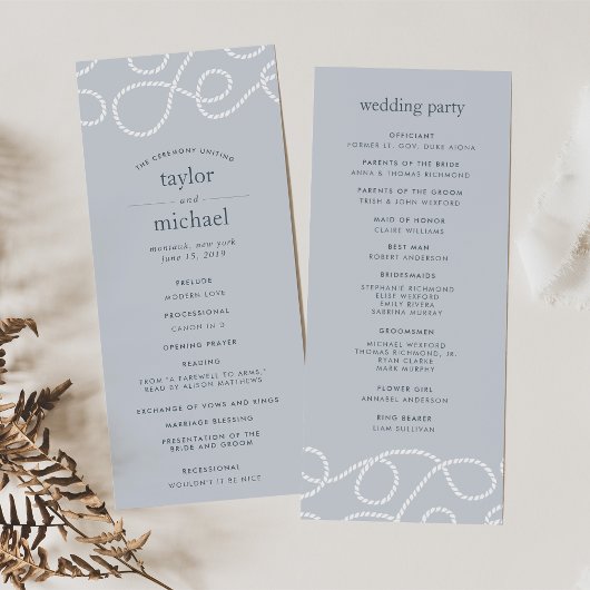 Seaworthy Wedding Ceremony | Mist Programmakaart