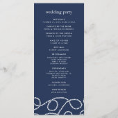 Seaworthy Wedding Ceremony Program | Marineblauw Programmakaart (Achterkant)