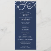 Seaworthy Wedding Ceremony Program | Marineblauw Programmakaart (Voorkant)