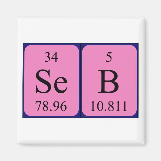 Seb periodiek table name magnet (Voorkant)