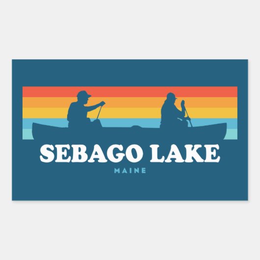 Sebago Lake Maine Canoe Rechthoekige Sticker (Voorkant)