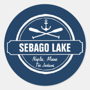 Sebago Lake Maine - Gepersonaliseerde stad en naam Ronde Sticker